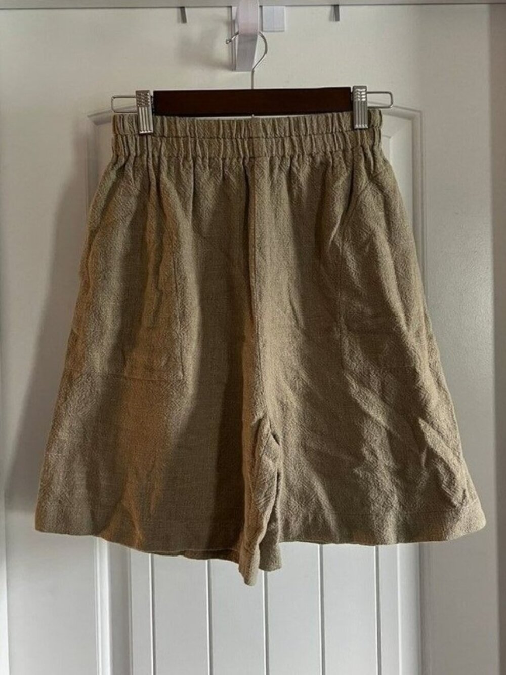 Vintage Linen Blend Casual Shorts